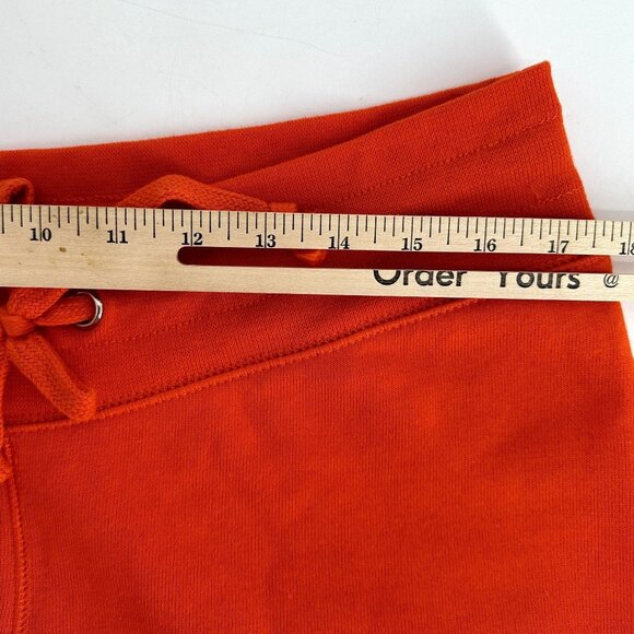 Soffe Women's Sweatpants Soft Orange Wide Leg Pants Size Large Raw Hem - Picture 8 of 10